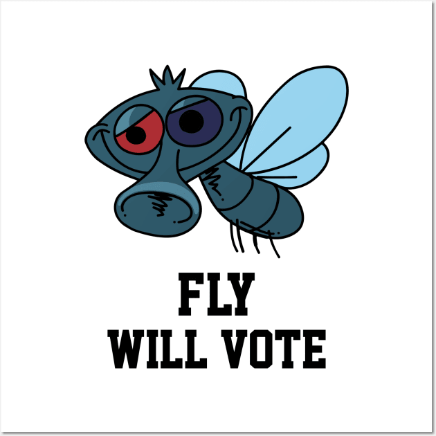 Fly Will Vote - Fly On Head Mike Pence Wall Art by dokgo